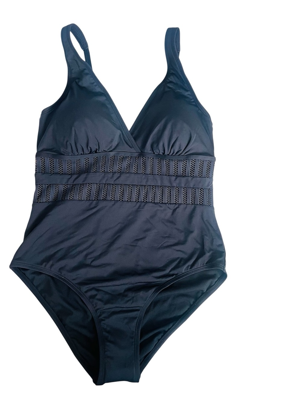 Jantzen Black One-Piece Swimsuit with Sheer Waist Panels (Size 12) - Picture 2 of 5